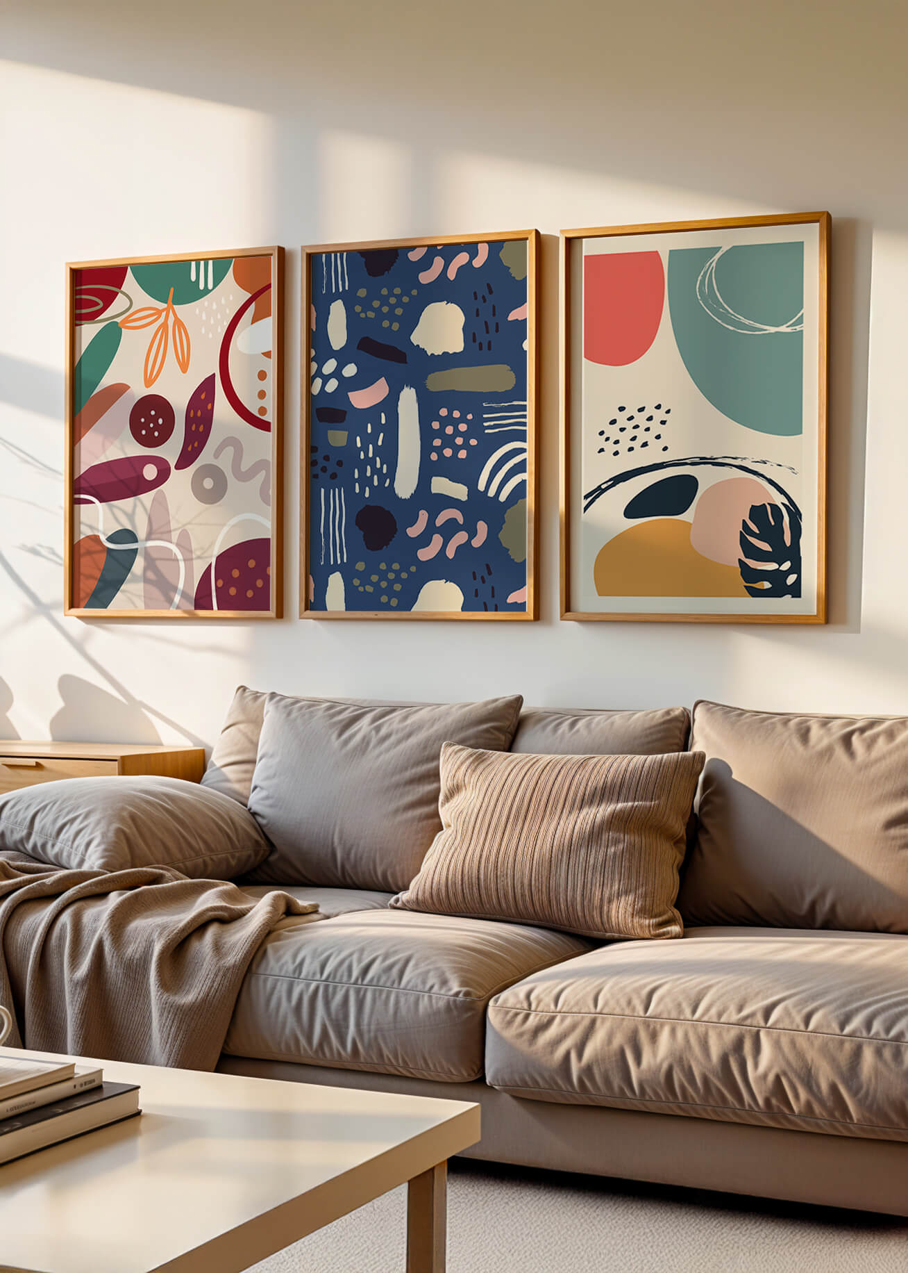 Conjunto De Arte Moderno Abstracto Sin Marco