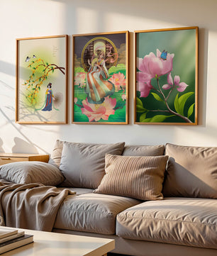 Ensemble d’impressions d’art oriental sans cadre