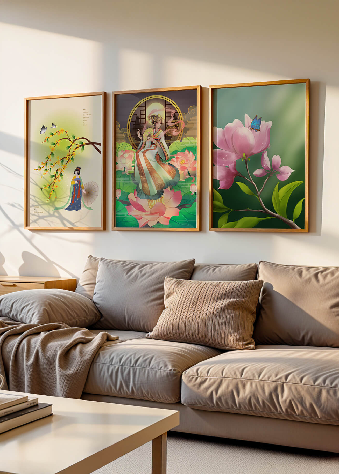 Ensemble d’impressions d’art oriental sans cadre