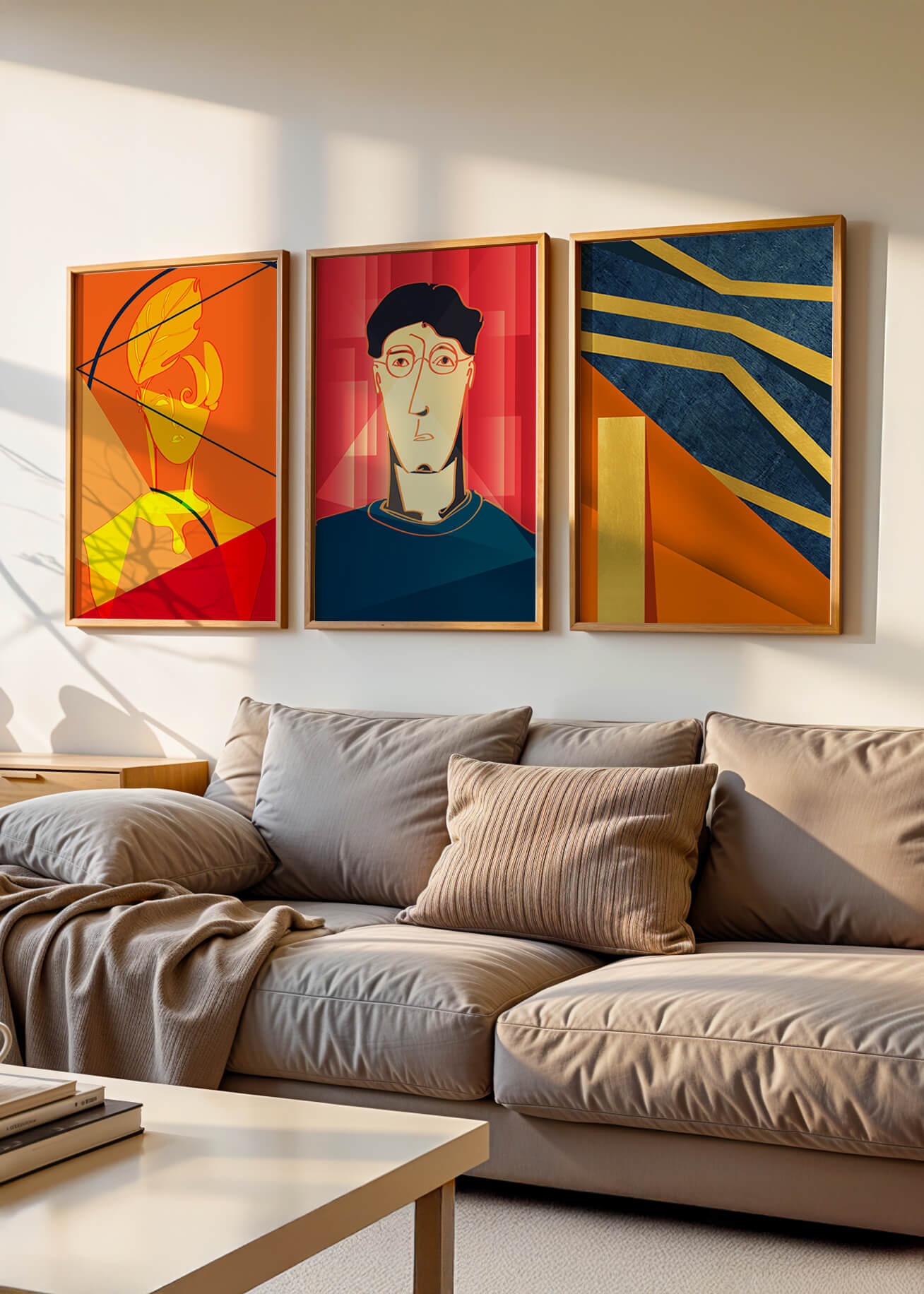 Impressions artistiques modernes avec un design abstrait et des détails géométriques