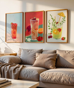 Ensemble d’œuvres d’art avec des boissons rafraîchissantes