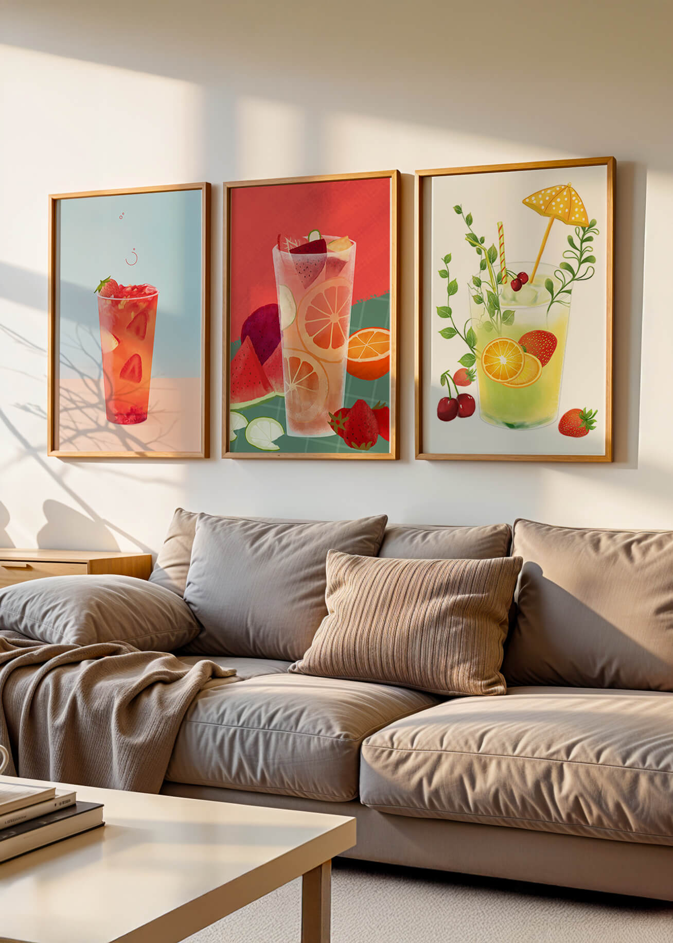 Ensemble d’œuvres d’art avec des boissons rafraîchissantes
