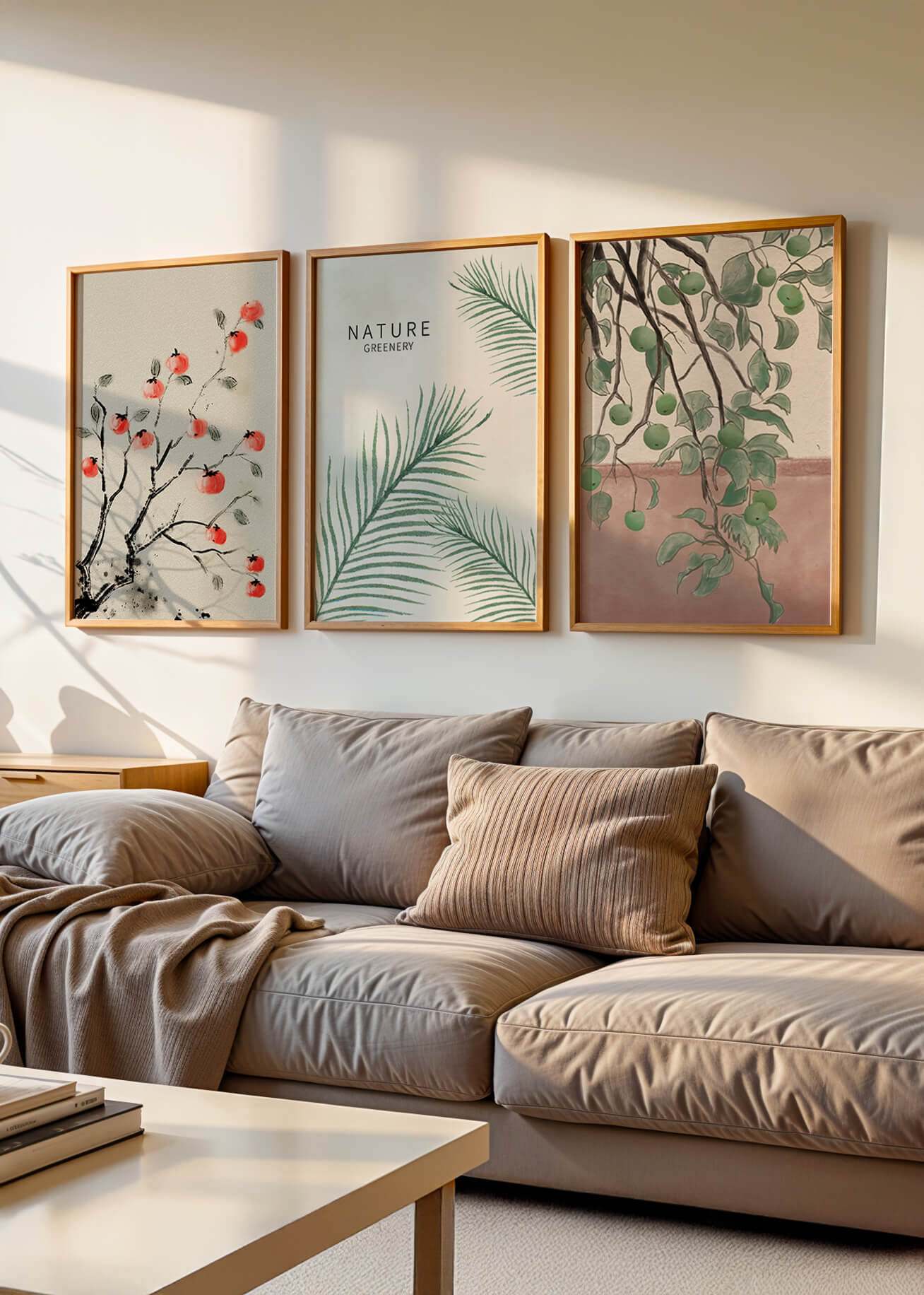 Conjunto De Impresiones Con Diseño Botánico Sin Marco