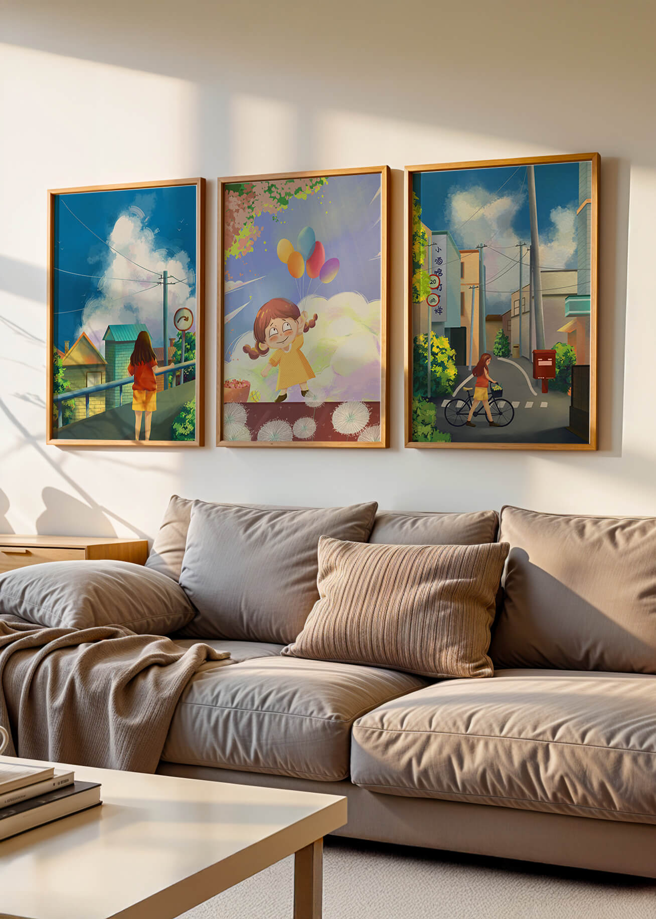 Conjunto de Lienzos de Arte Infantil y Escenas Urbanas
