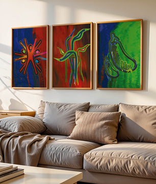 Œuvres d'art abstraites colorées sans cadre