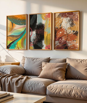 Conjunto De Cuadros Abstractos De Impresión En Alta Calidad
