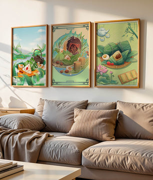 Decoraciones Artísticas de Comida Asiática en Coloridos Marcos