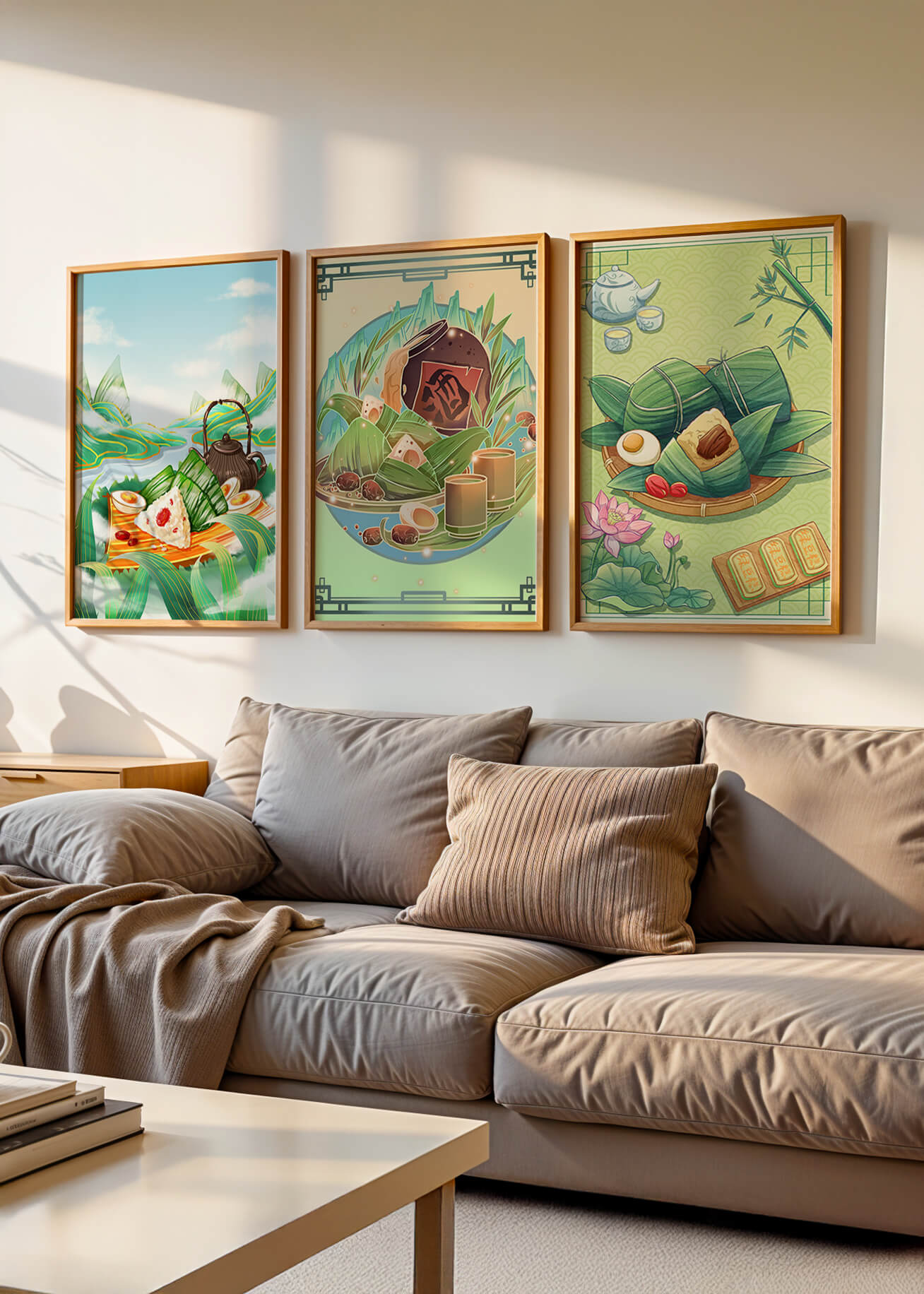 Decoraciones Artísticas de Comida Asiática en Coloridos Marcos