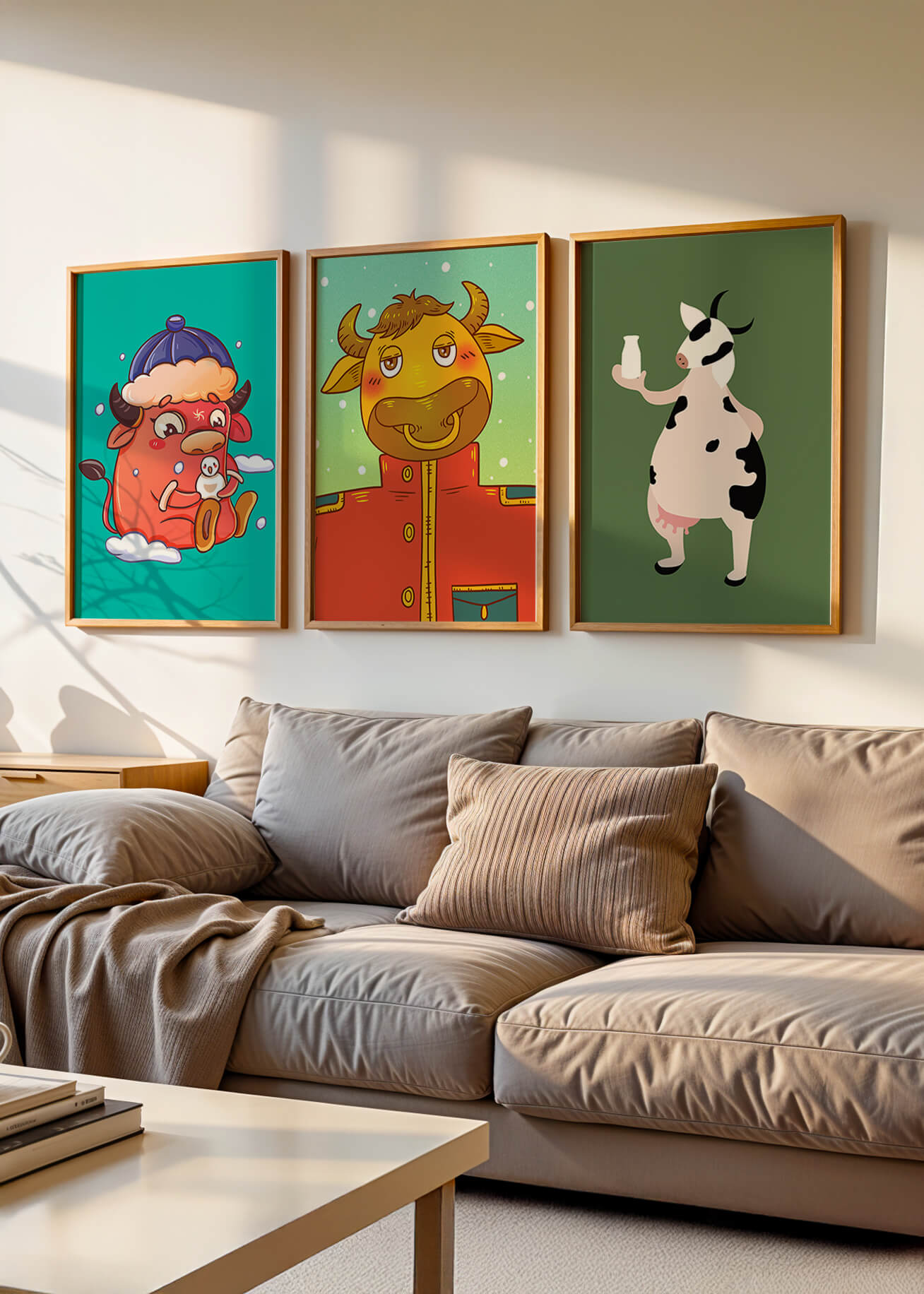 Animaux Illustrés dans des Cadres en Bois