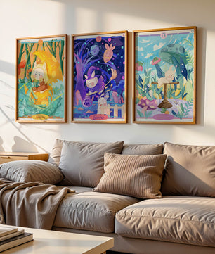 Arte Zodiacal en Lienzo con Ilustraciones Infantiles