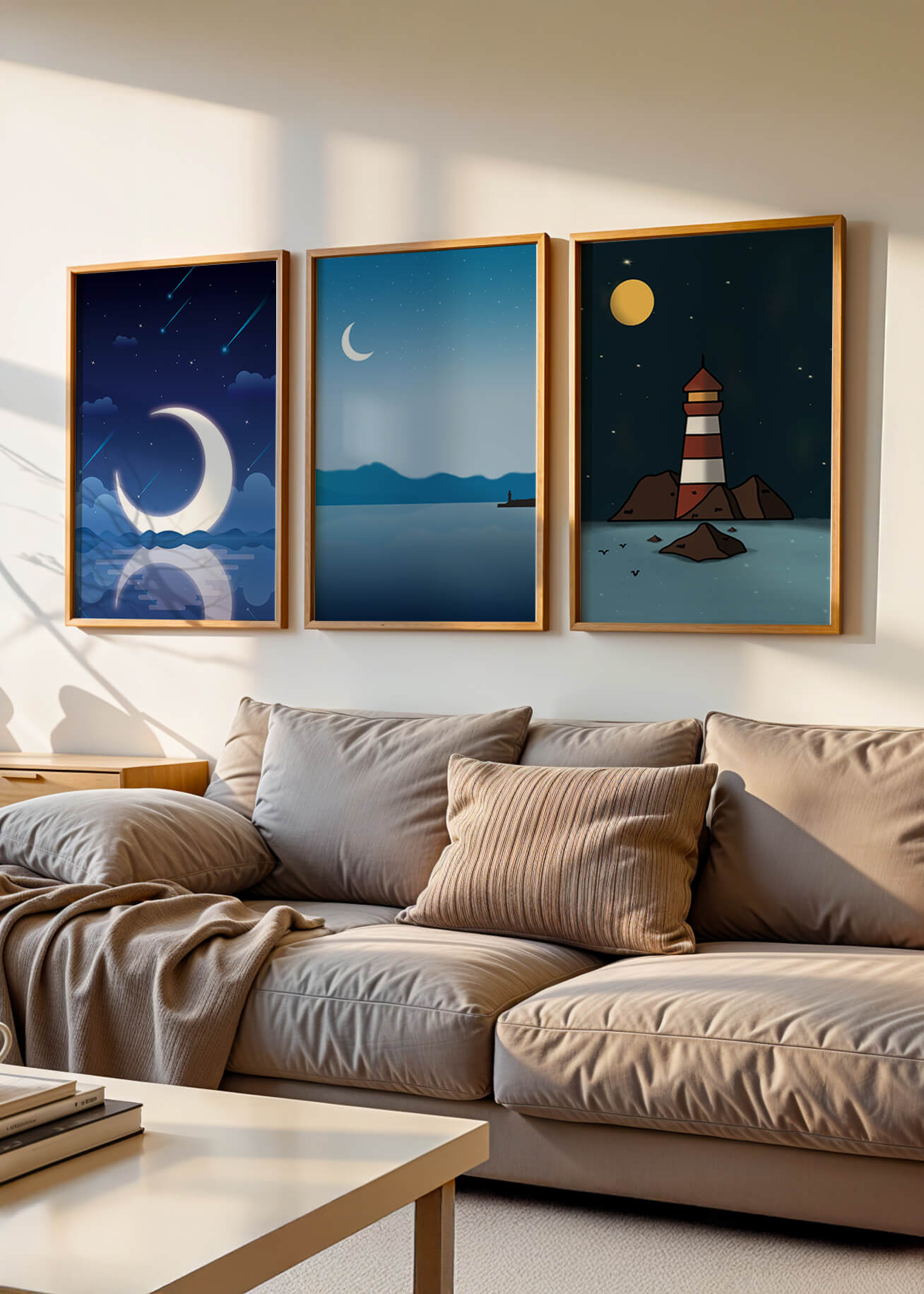 Ensemble de toiles Nuit étoilée et Phare