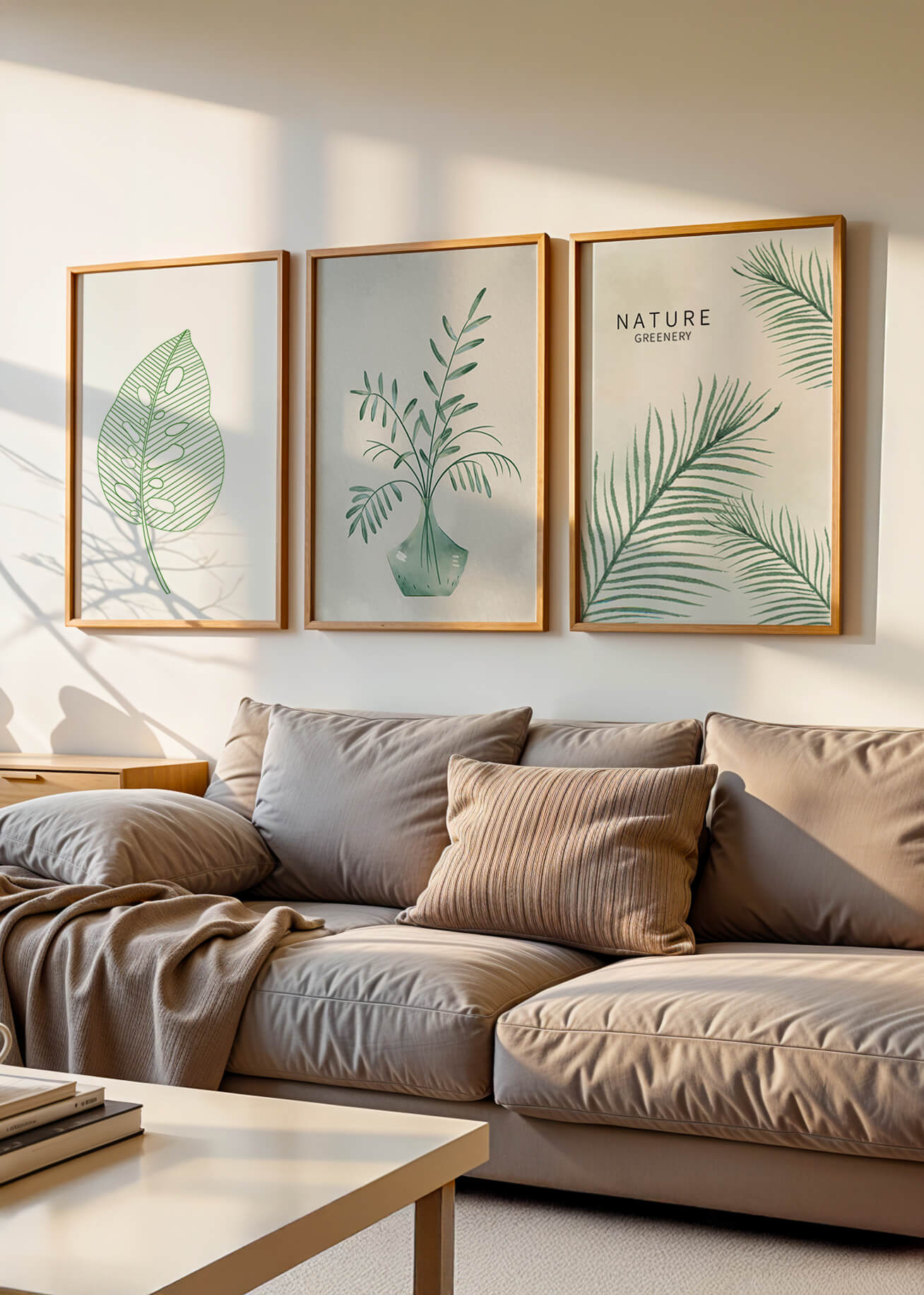 Conjunto de Impresiones de Arte Botánico en Verde