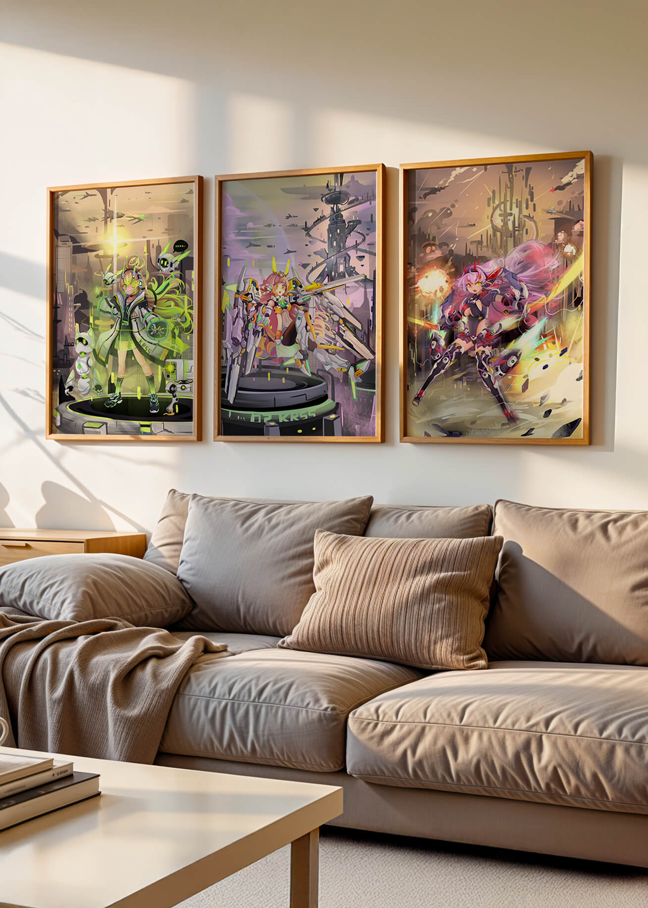 Impressions artistiques de personnages dans le style cyberpunk