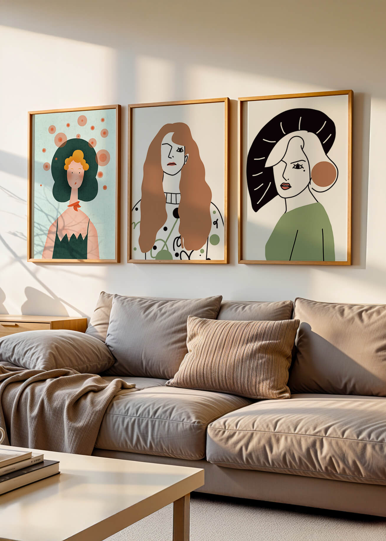 Obras Modernas de Arte con Figuras Femeninas y Coloridos Abstractos