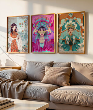 Art moderne de femmes en costumes traditionnels orientaux