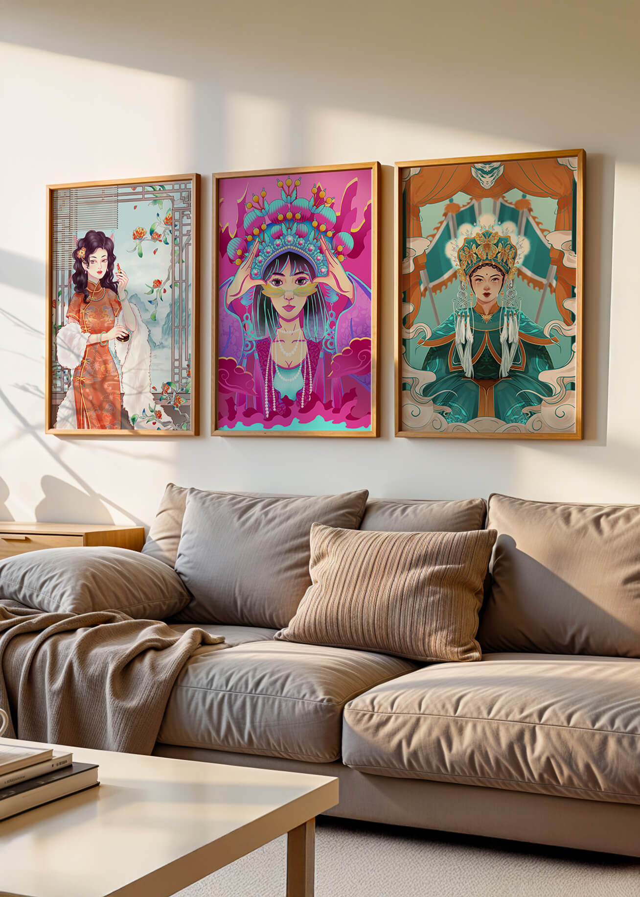 Art moderne de femmes en costumes traditionnels orientaux