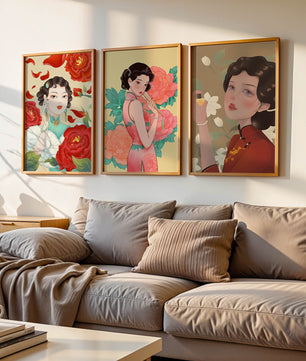 Arte Decorativo de Mujeres con Flores
