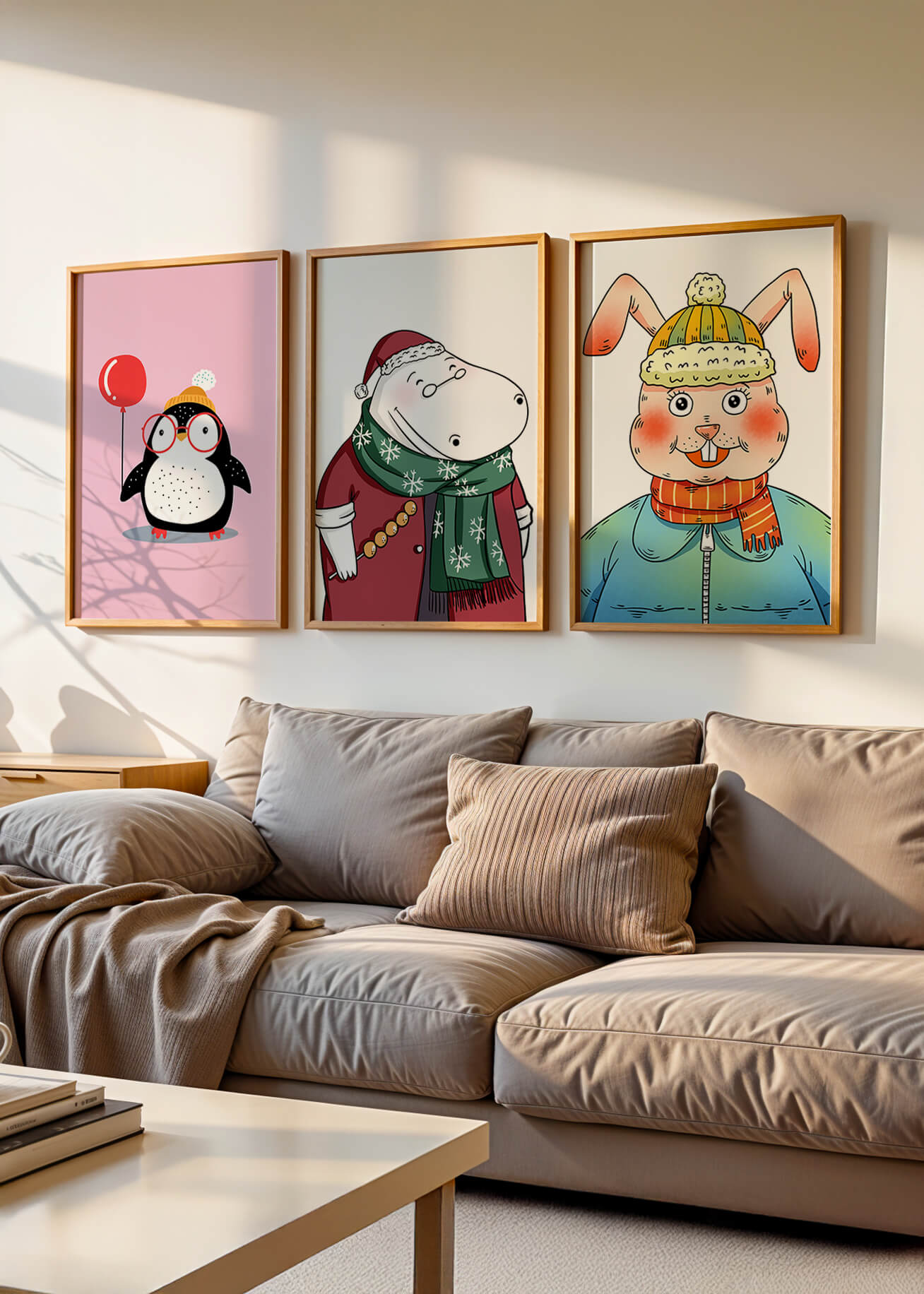 Arte Infantil Con Animales Divertidos Para Decoración