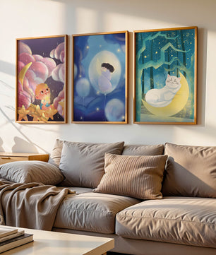 Tableaux de rêve avec des motifs pour enfants et des pois