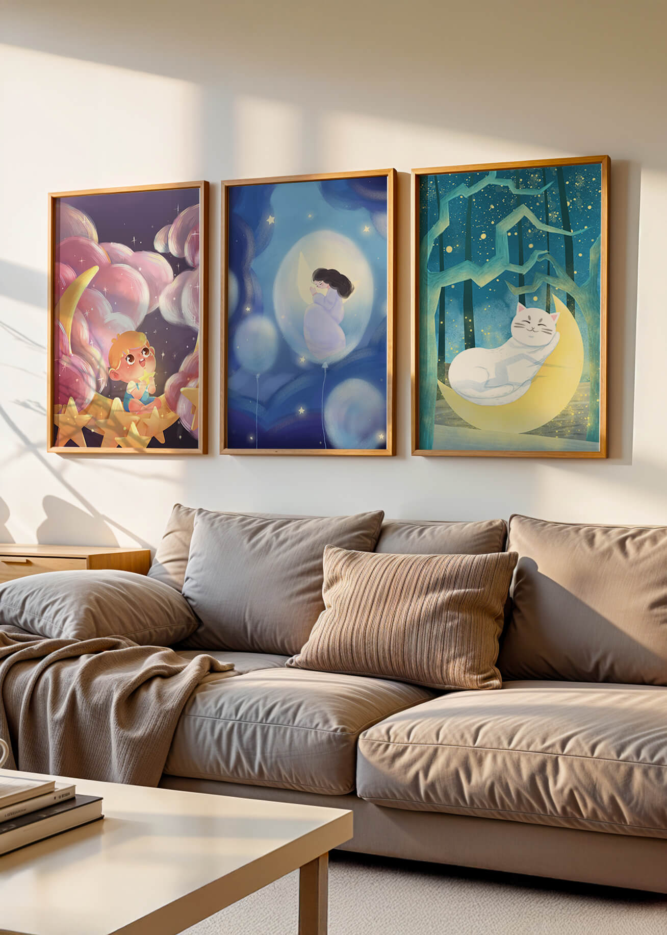 Tableaux de rêve avec des motifs pour enfants et des pois