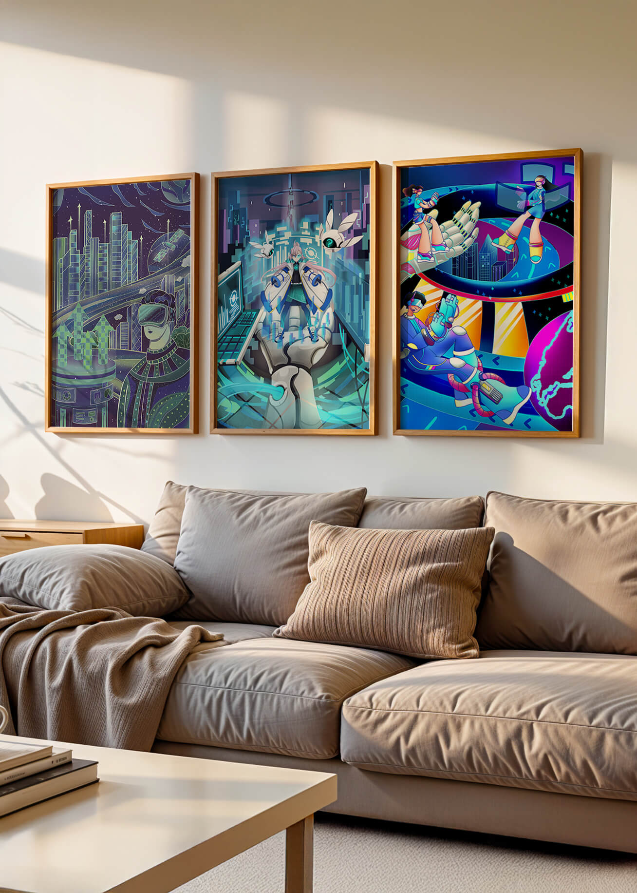 Impresiones Futuristas en Arte Digital Sin Marco