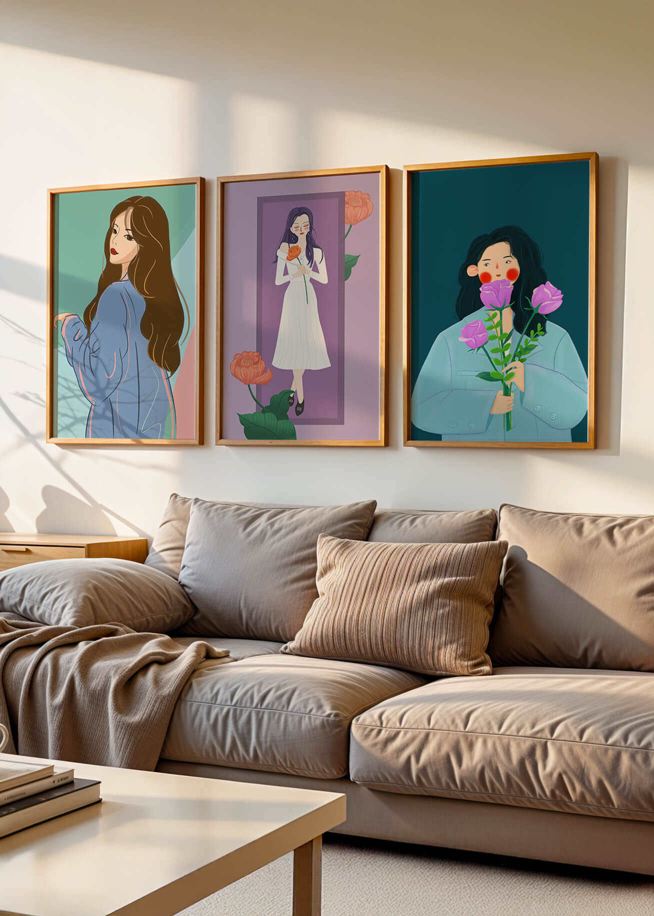 Wanddekoration mit modernen Illustrationen