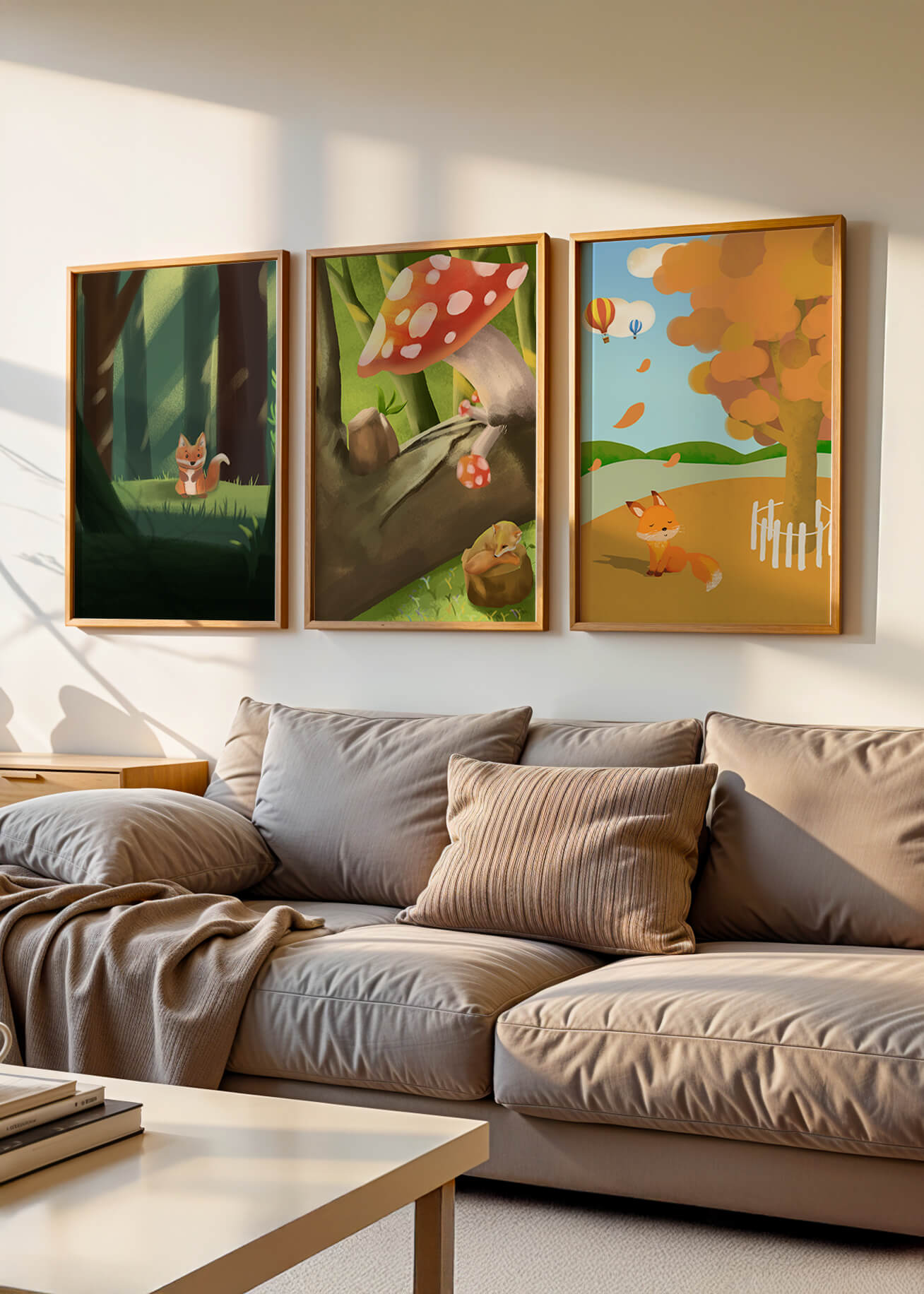 Tableaux d'animaux de la forêt en illustrations artistiques