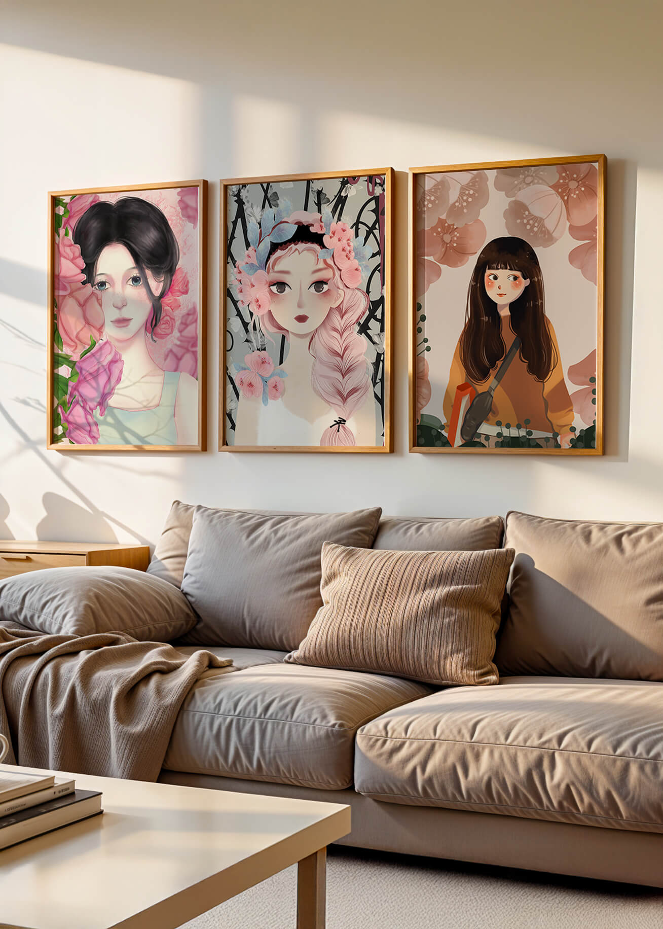 Illustrations artistiques de femmes avec des fleurs et inspiration botanique