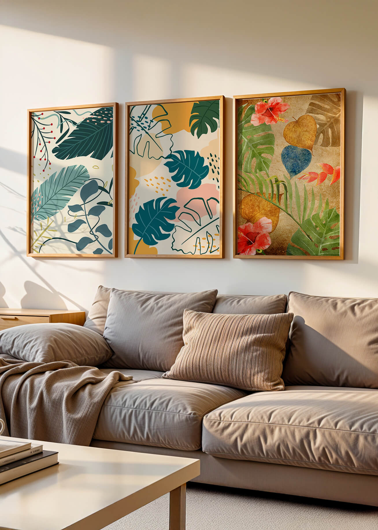 Mur avec ensembles d’art botanique moderne