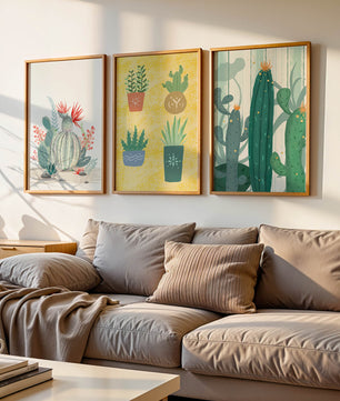 Conjunto De Impresiones De Cactus Sin Marco En Interior