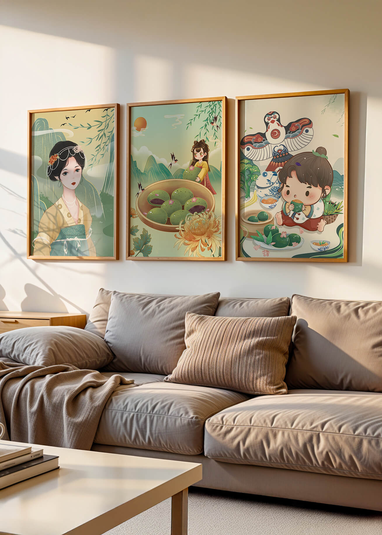 Ensemble d’illustrations inspirées de l’art asiatique