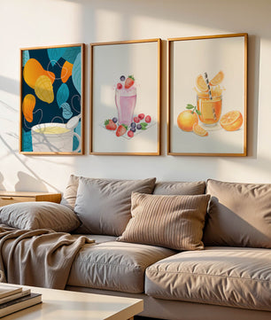 Ensemble d'illustrations de boissons fruitées colorées sans cadre