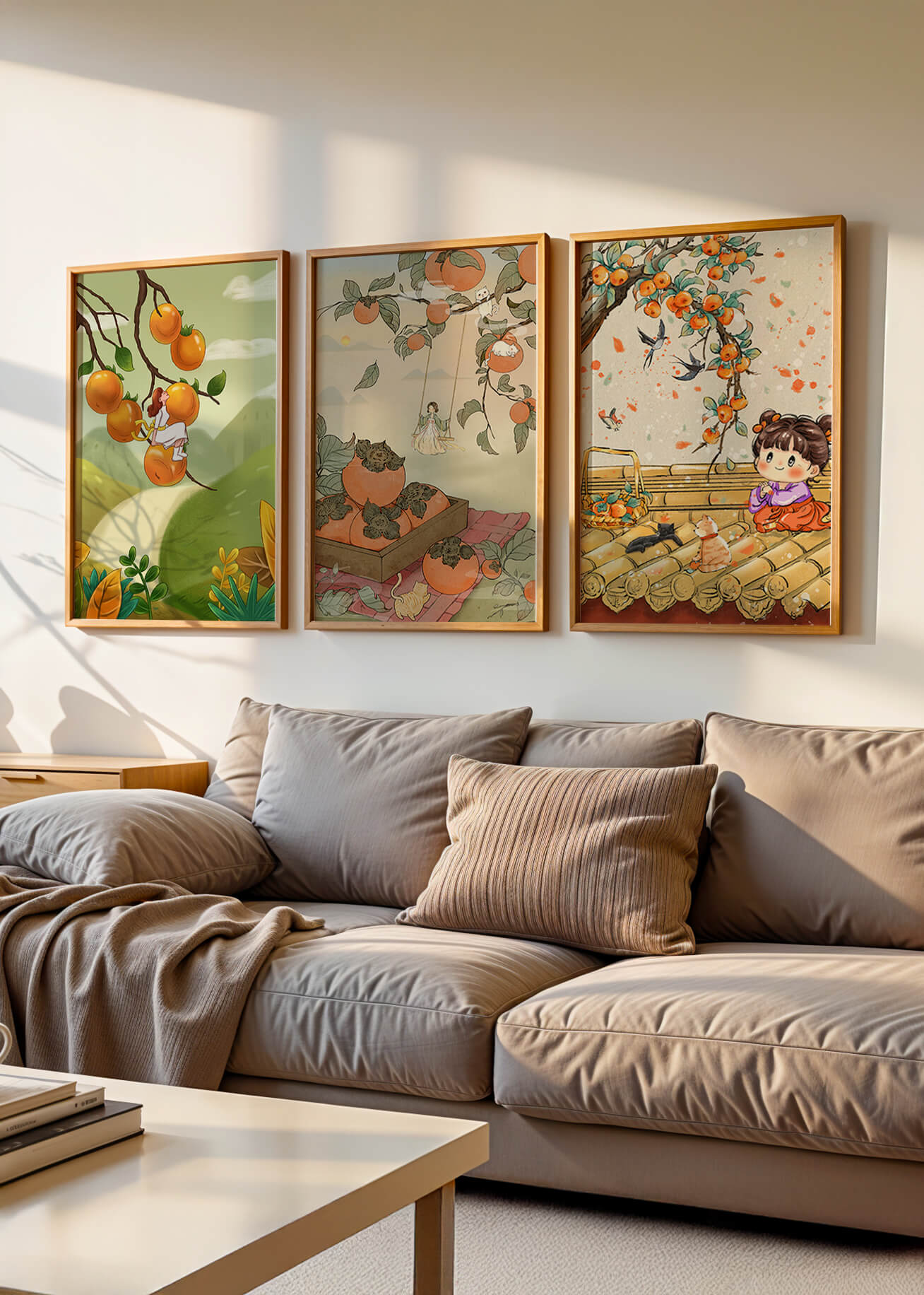 Ilustraciones De Persimmons En Lienzos Sin Marco