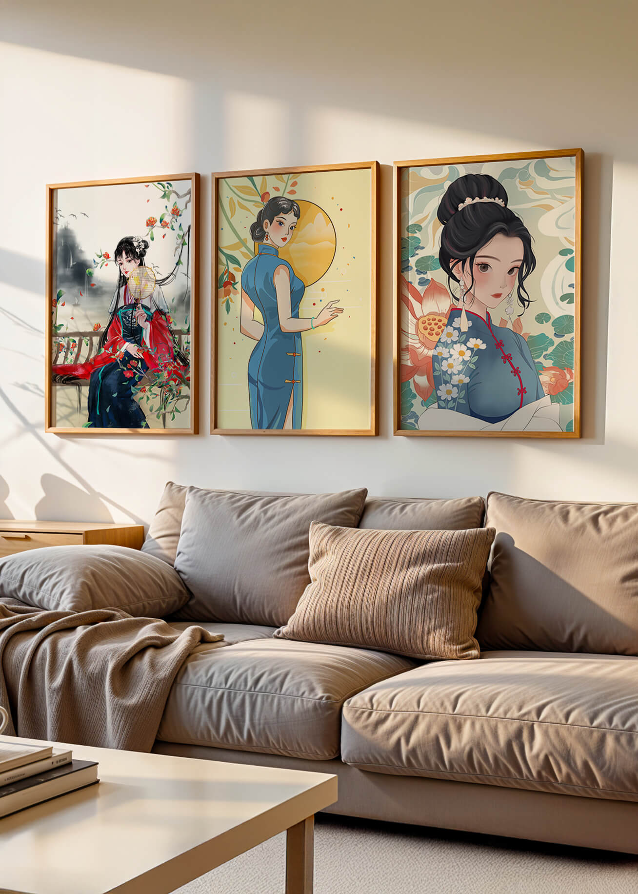 Impressions artistiques de femmes dans le style traditionnel asiatique