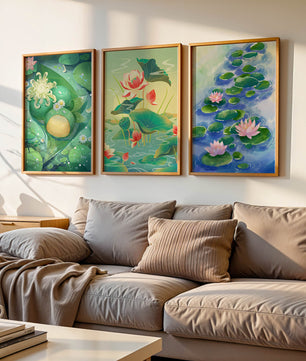 Peintures de nénuphars et de fleurs en style moderne
