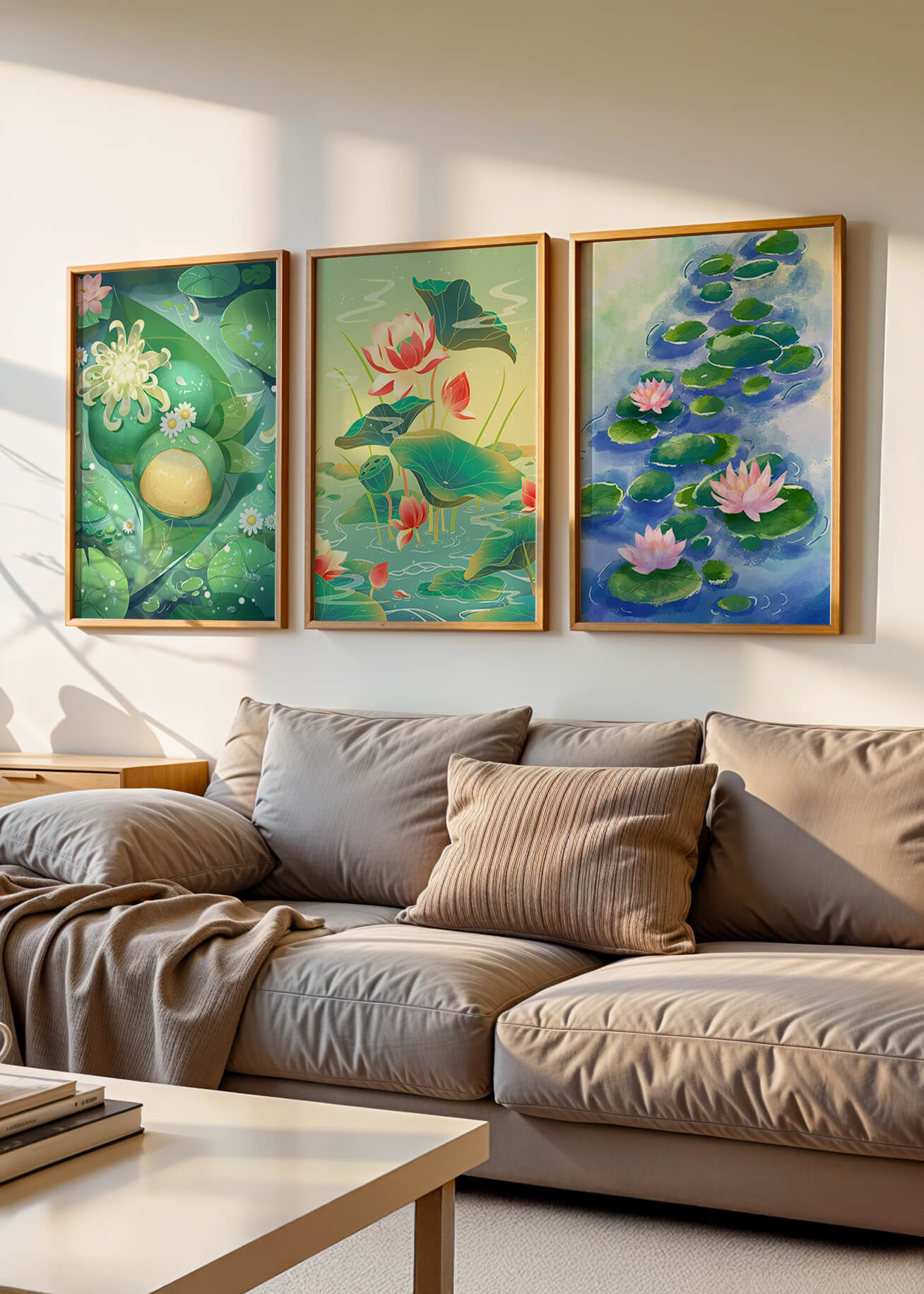 Peintures de nénuphars et de fleurs en style moderne