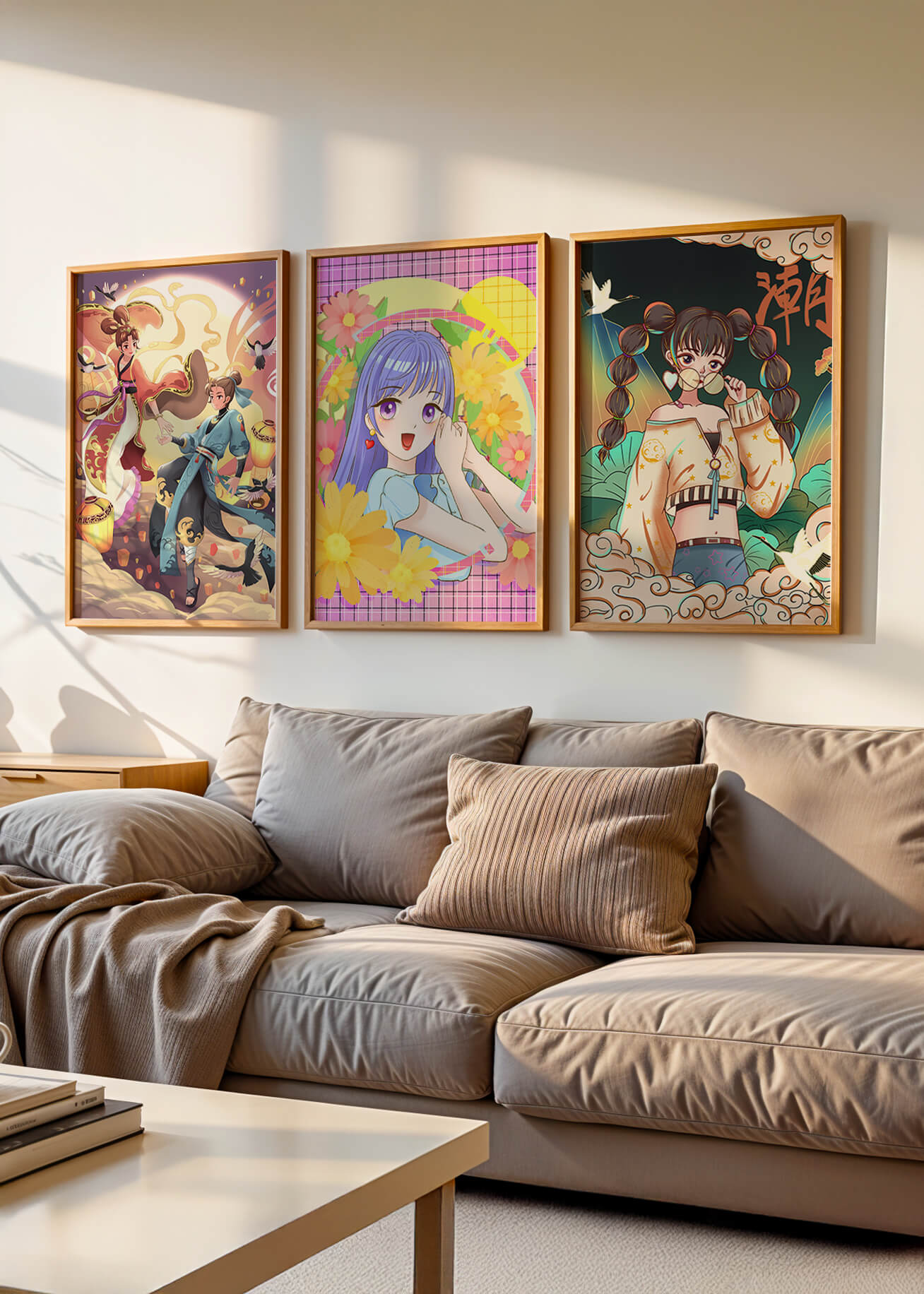 Ensemble d'illustrations d'anime aux designs joyeux et colorés