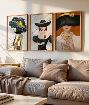 Impression artistique de mode avec éléments dorés