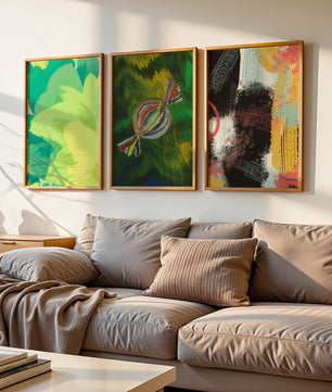 Tríptico De Arte Abstracto Sin Marco Con Impresión De Alta Calidad