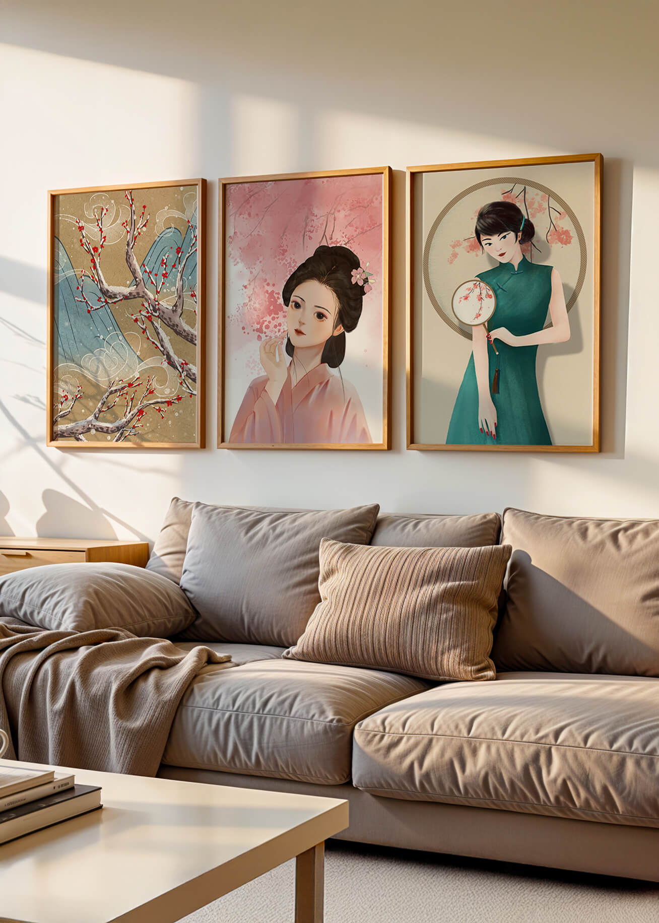 Elegante Arte Asiático en Estilo Moderno