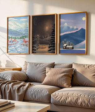 Tableaux de paysages hivernaux avec impression de haute qualité