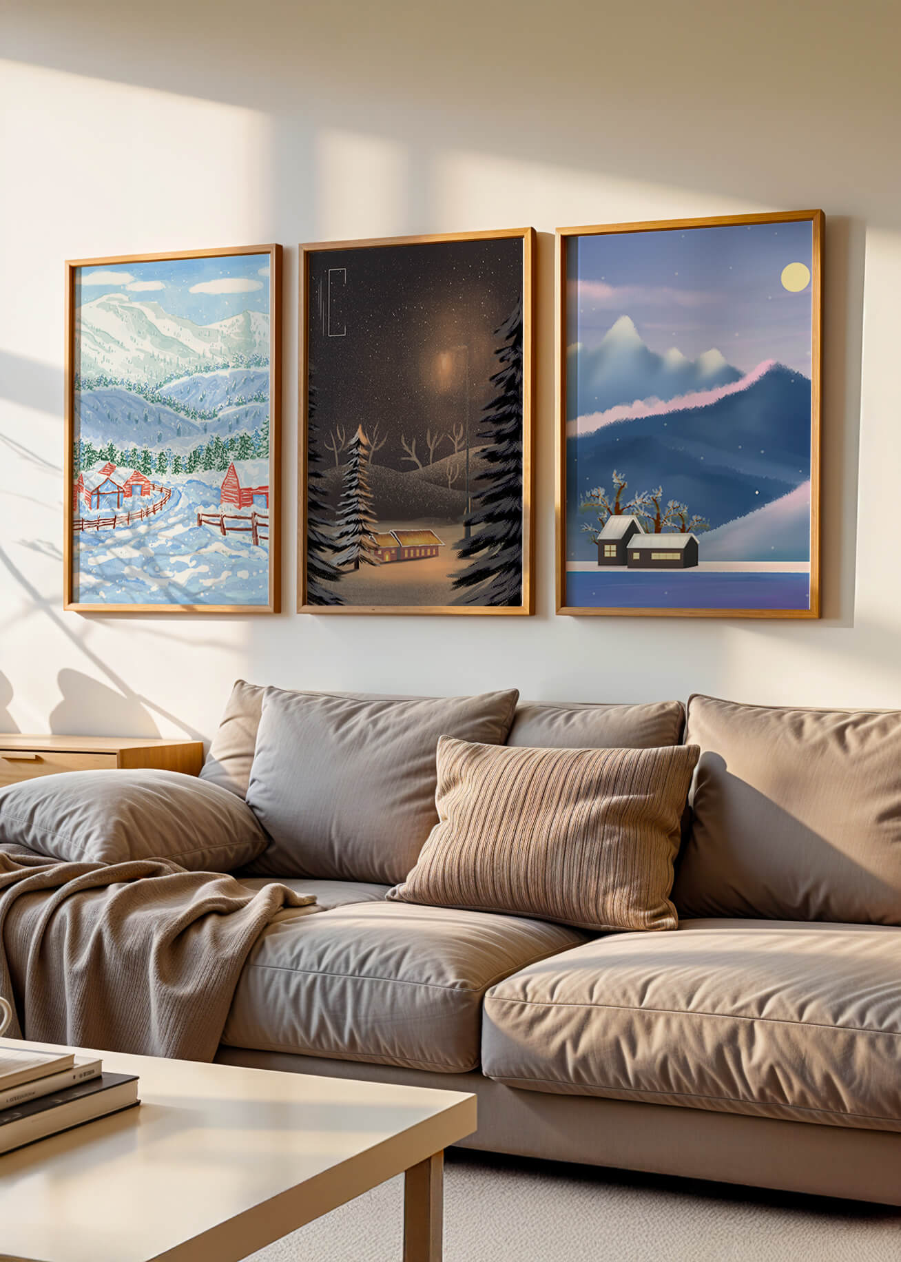 Tableaux de paysages hivernaux avec impression de haute qualité