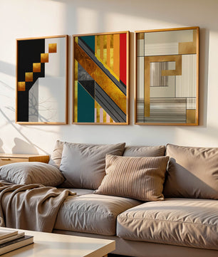 Art abstrait moderne avec des détails dorés
