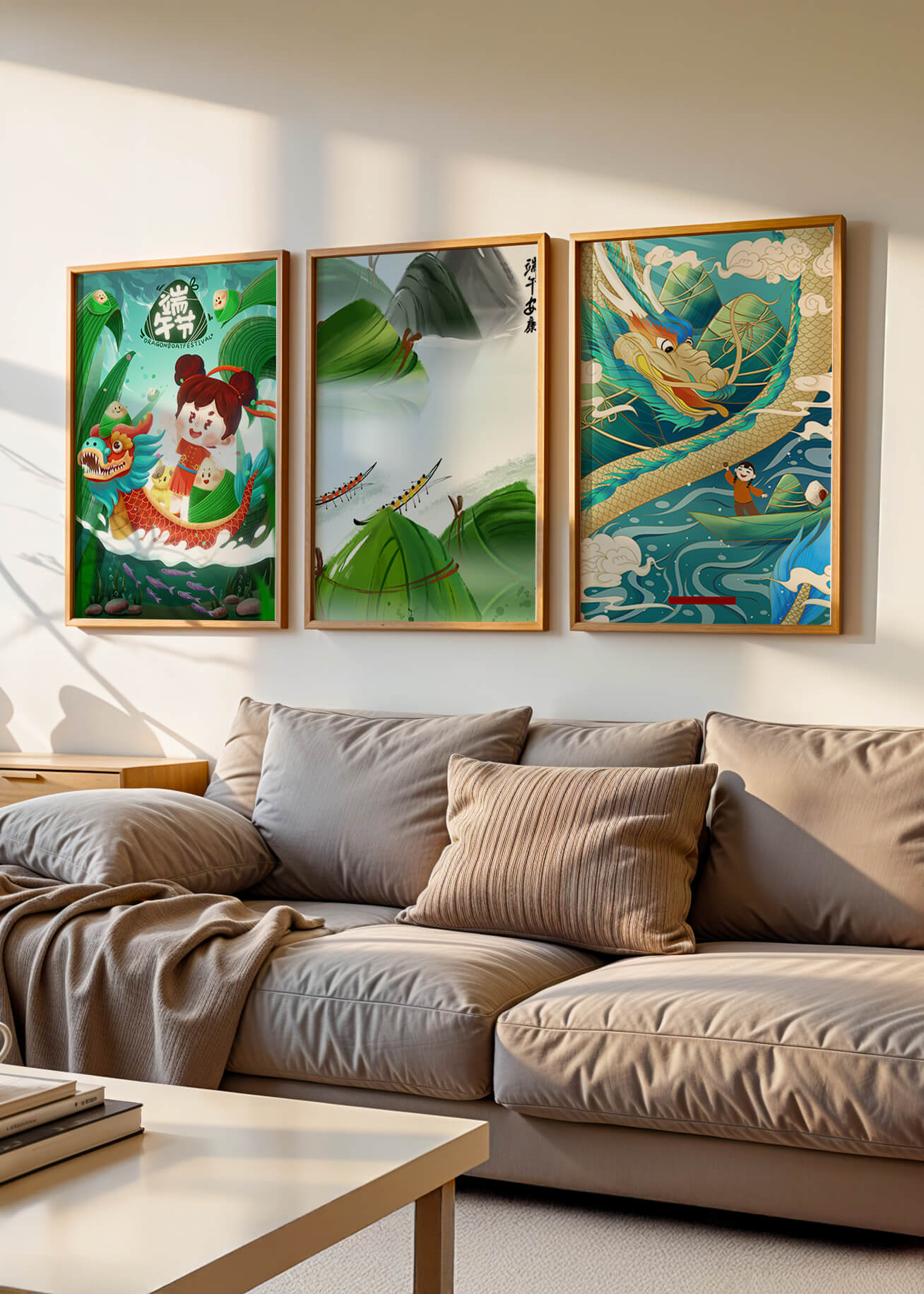 Imprimés thématiques avec des motifs de dragons et de nature