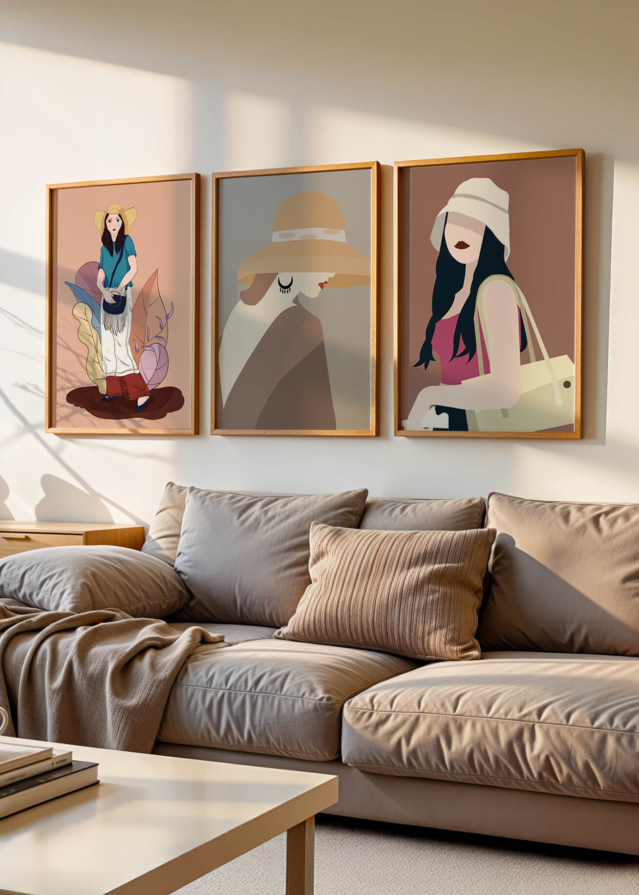 Retratos Modernos de Mujeres con Sombreros en Estilo Vectorial