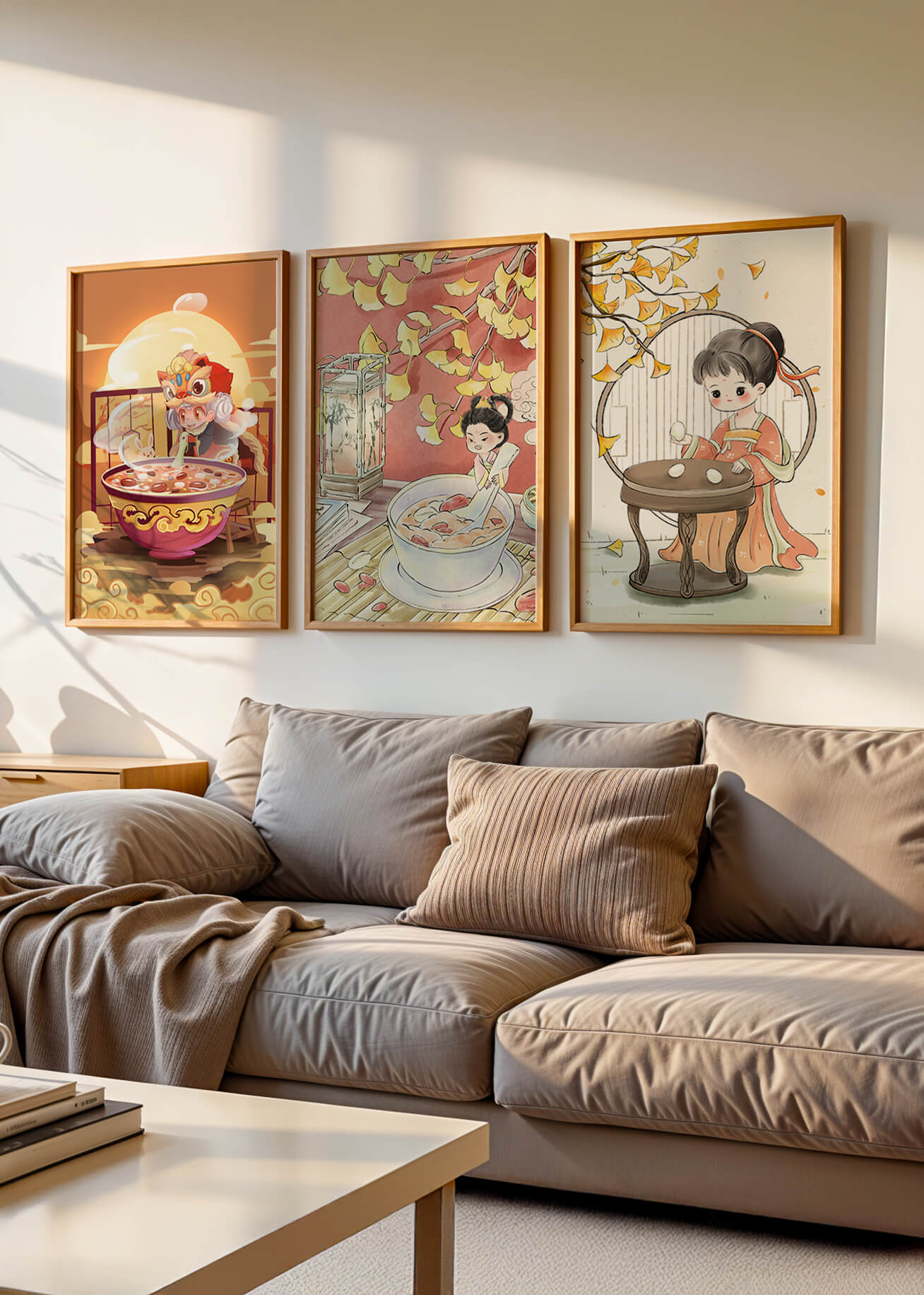 Ilustraciones Animadas de Niños en Ambientes Cálidos y Enmarcados