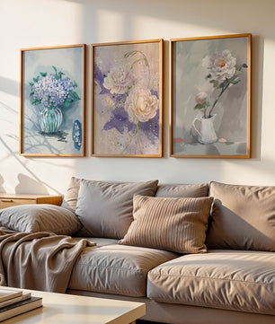 Ensemble d’art floral imprimé sans cadre au format vertical