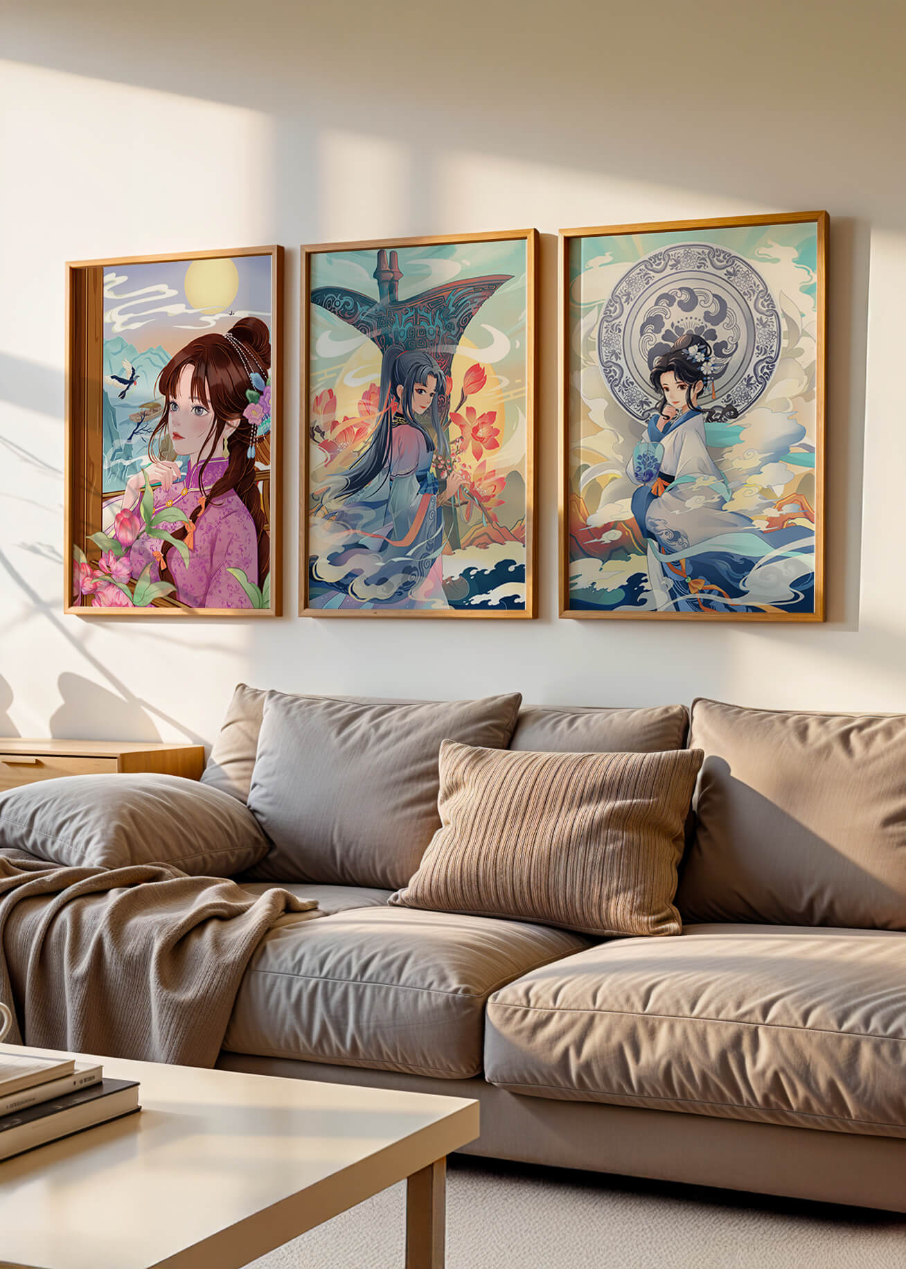 Arte Oriental en Interiores Modernos con Impresión de Alta Calidad