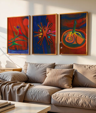 Pinturas Abstractas Coloridas en Estilo Moderno Sin Marco