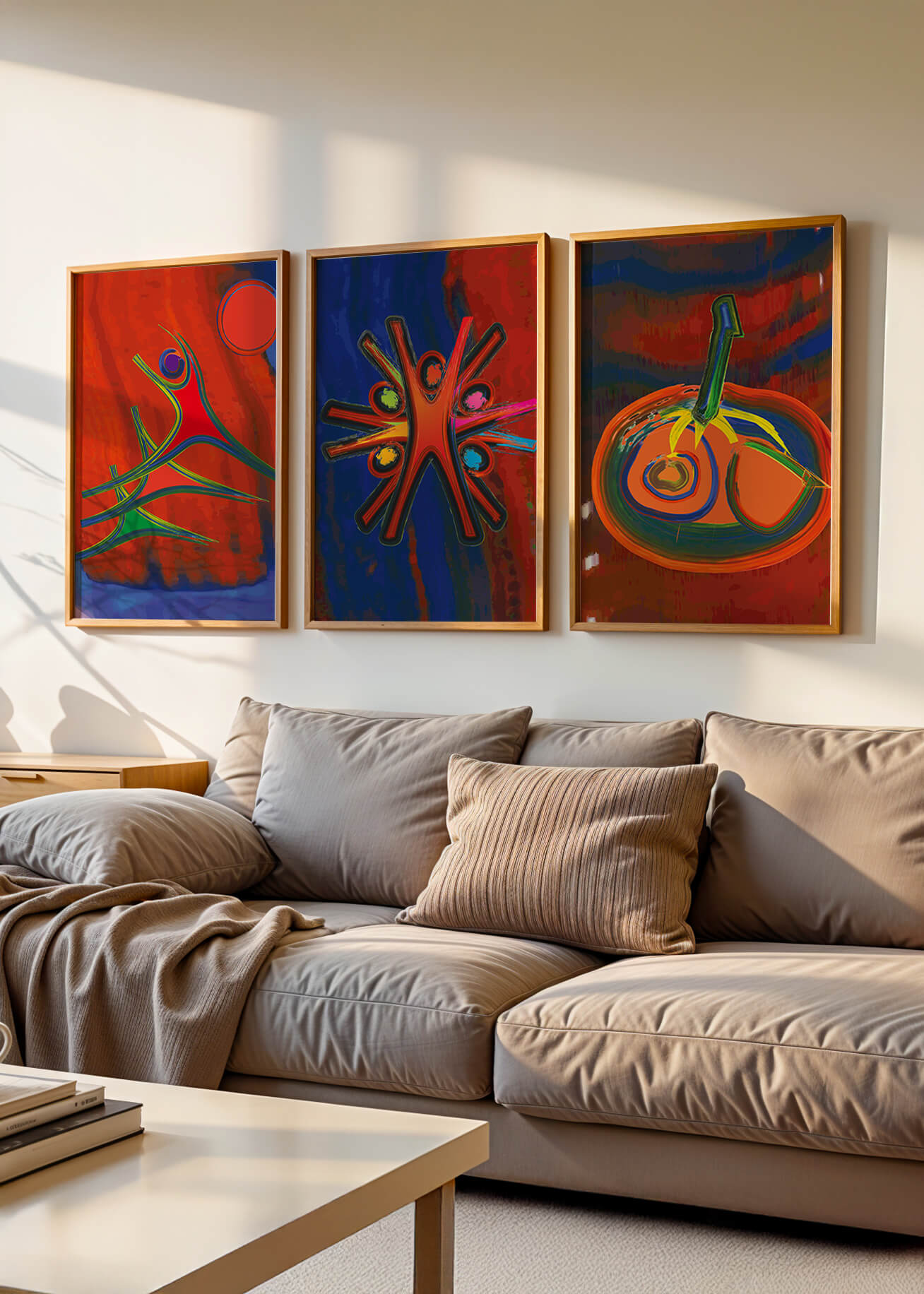 Pinturas Abstractas Coloridas en Estilo Moderno Sin Marco